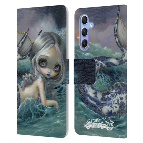 Strangeling Mermaid Blue Willow Tail Leather Book Wallet Case Cover For Samsung Galaxy A34 5G