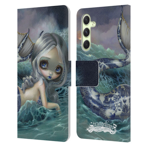 Strangeling Mermaid Blue Willow Tail Leather Book Wallet Case Cover For Samsung Galaxy A54 5G