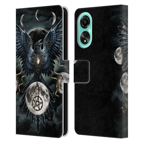Sarah Richter Animals Gothic Black Raven Leather Book Wallet Case Cover For OPPO A78 5G