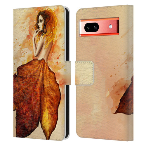 Sarah Richter Fantasy Autumn Girl Leather Book Wallet Case Cover For Google Pixel 7a