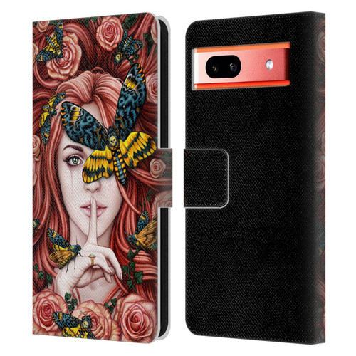 Sarah Richter Fantasy Silent Girl With Red Hair Leather Book Wallet Case Cover For Google Pixel 7a
