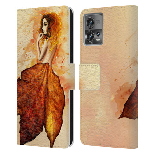 Sarah Richter Fantasy Autumn Girl Leather Book Wallet Case Cover For Motorola Moto Edge 30 Fusion