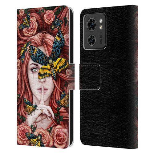 Sarah Richter Fantasy Silent Girl With Red Hair Leather Book Wallet Case Cover For Motorola Moto Edge 40