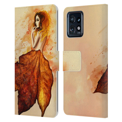 Sarah Richter Fantasy Autumn Girl Leather Book Wallet Case Cover For Motorola Moto Edge 40 Pro