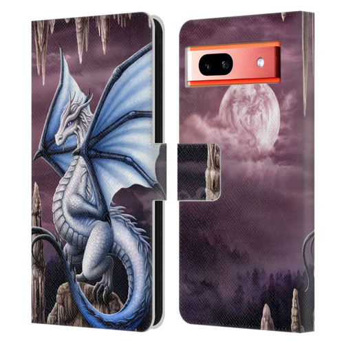 Sarah Richter Fantasy Creatures Blue Dragon Leather Book Wallet Case Cover For Google Pixel 7a