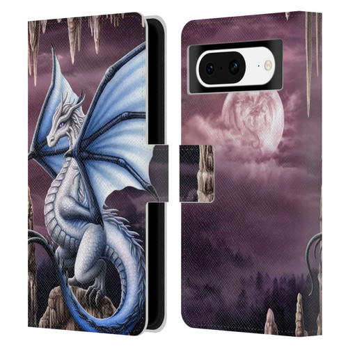 Sarah Richter Fantasy Creatures Blue Dragon Leather Book Wallet Case Cover For Google Pixel 8