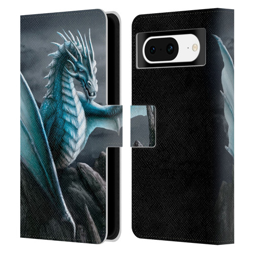 Sarah Richter Fantasy Creatures Blue Water Dragon Leather Book Wallet Case Cover For Google Pixel 8