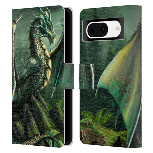 Sarah Richter Fantasy Creatures Green Nature Dragon Leather Book Wallet Case Cover For Google Pixel 8