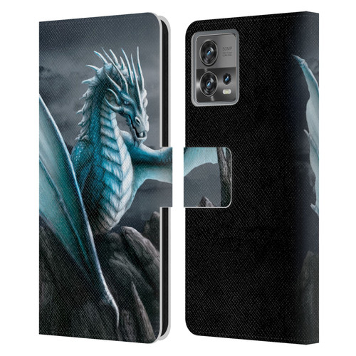 Sarah Richter Fantasy Creatures Blue Water Dragon Leather Book Wallet Case Cover For Motorola Moto Edge 30 Fusion