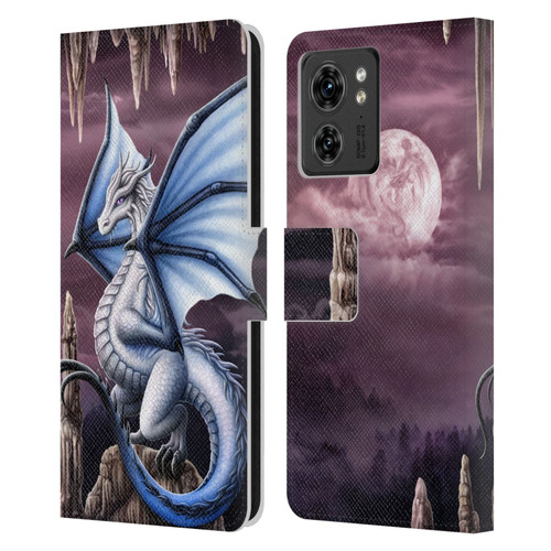 Sarah Richter Fantasy Creatures Blue Dragon Leather Book Wallet Case Cover For Motorola Moto Edge 40
