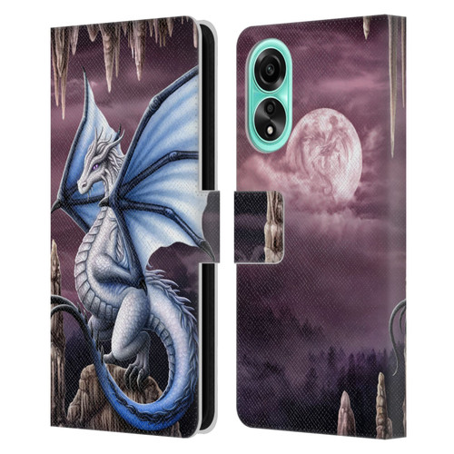 Sarah Richter Fantasy Creatures Blue Dragon Leather Book Wallet Case Cover For OPPO A78 5G