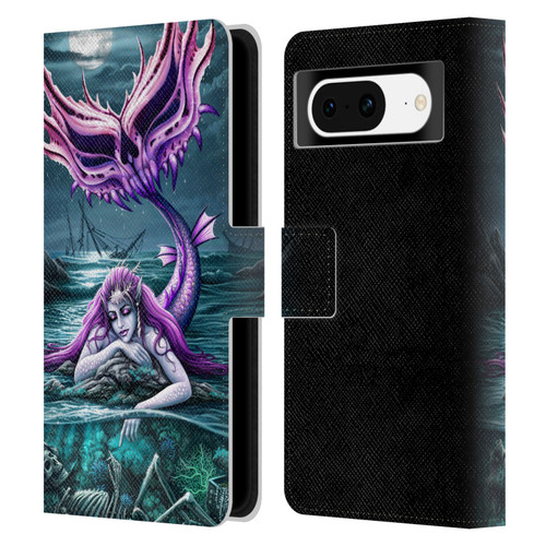 Sarah Richter Gothic Mermaid With Skeleton Pirate Leather Book Wallet Case Cover For Google Pixel 8