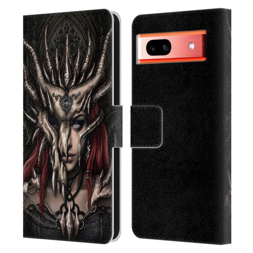 Sarah Richter Gothic Warrior Girl Leather Book Wallet Case Cover For Google Pixel 7a
