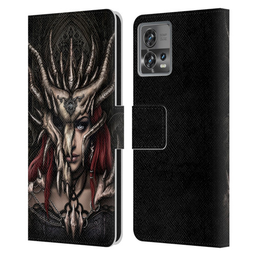 Sarah Richter Gothic Warrior Girl Leather Book Wallet Case Cover For Motorola Moto Edge 30 Fusion