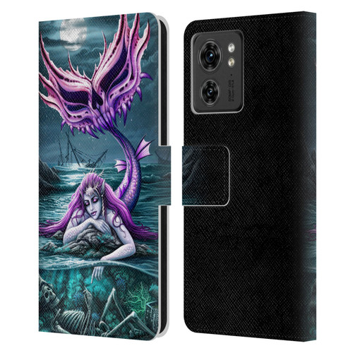 Sarah Richter Gothic Mermaid With Skeleton Pirate Leather Book Wallet Case Cover For Motorola Moto Edge 40