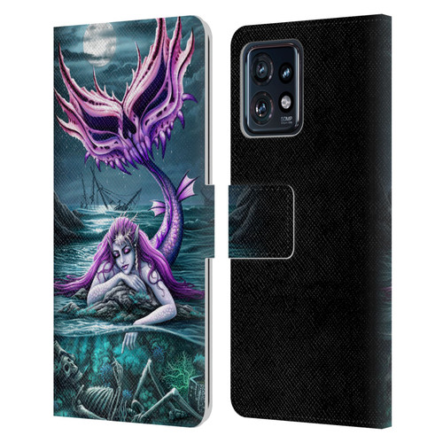Sarah Richter Gothic Mermaid With Skeleton Pirate Leather Book Wallet Case Cover For Motorola Moto Edge 40 Pro