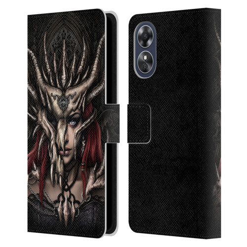 Sarah Richter Gothic Warrior Girl Leather Book Wallet Case Cover For OPPO A17