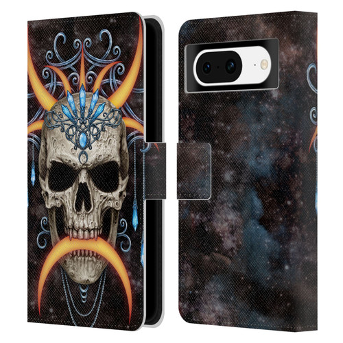 Sarah Richter Skulls Jewelry And Crown Universe Leather Book Wallet Case Cover For Google Pixel 8