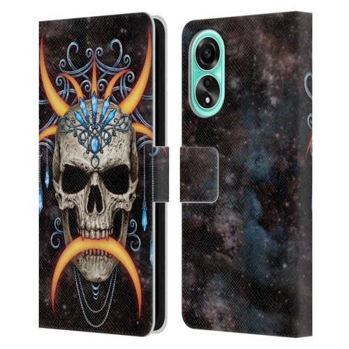 Sarah Richter Skulls Jewelry And Crown Universe Leather Book Wallet Case Cover For OPPO A78 5G
