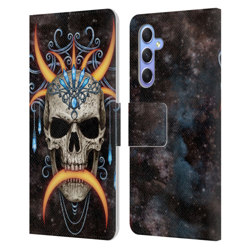 Sarah Richter Skulls Jewelry And Crown Universe Leather Book Wallet Case Cover For Samsung Galaxy A34 5G