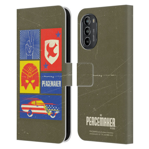 Peacemaker: Television Series Graphics Icons Leather Book Wallet Case Cover For Motorola Moto G82 5G