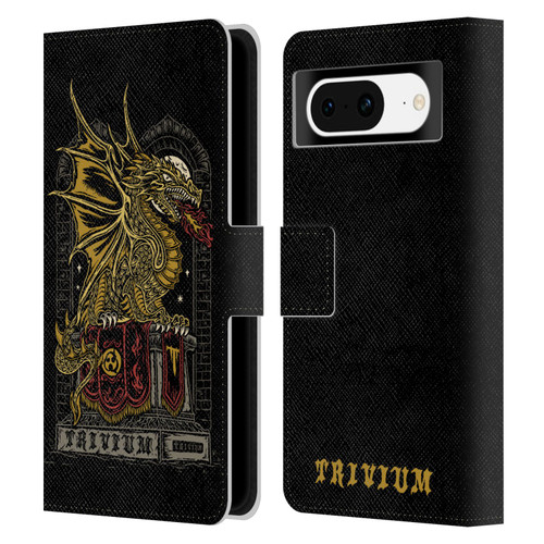 Trivium Graphics Big Dragon Leather Book Wallet Case Cover For Google Pixel 8