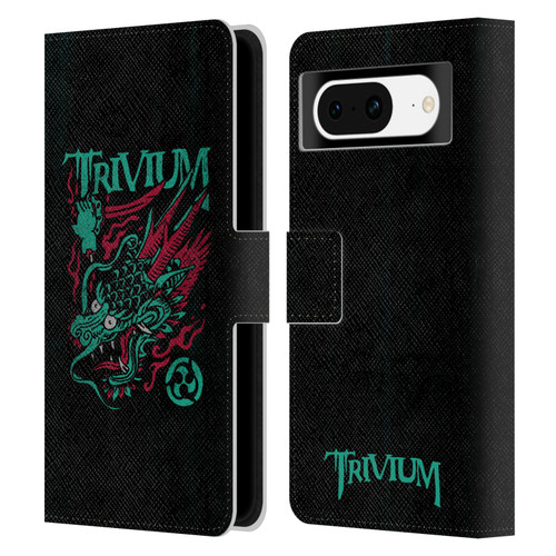 Trivium Graphics Screaming Dragon Leather Book Wallet Case Cover For Google Pixel 8