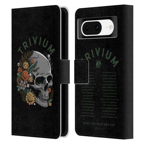 Trivium Graphics Skelly Flower Leather Book Wallet Case Cover For Google Pixel 8