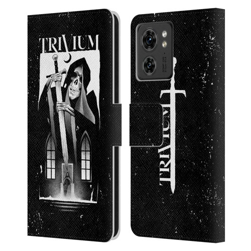 Trivium Graphics Skeleton Sword Leather Book Wallet Case Cover For Motorola Moto Edge 40