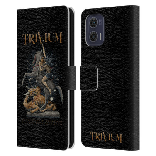 Trivium Graphics Dragon Slayer Leather Book Wallet Case Cover For Motorola Moto G73 5G