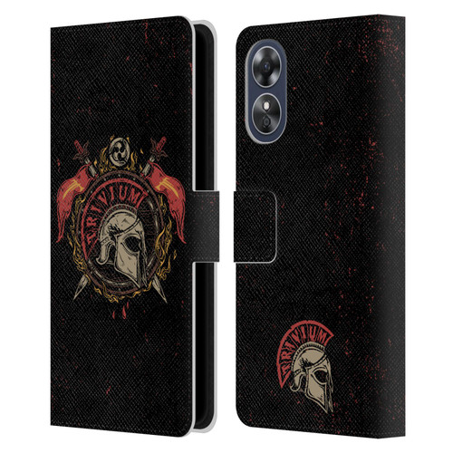 Trivium Graphics Knight Helmet Leather Book Wallet Case Cover For OPPO A17