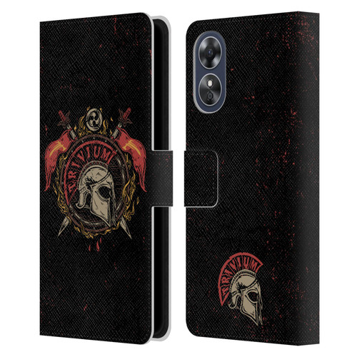 Trivium Graphics Knight Helmet Leather Book Wallet Case Cover For OPPO A17