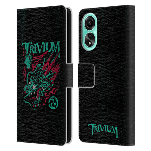 Trivium Graphics Screaming Dragon Leather Book Wallet Case Cover For OPPO A78 5G