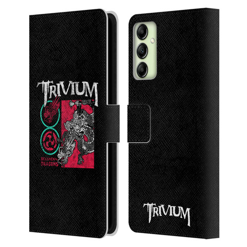 Trivium Graphics Deadmen And Dragons Date Leather Book Wallet Case Cover For Samsung Galaxy A14 5G
