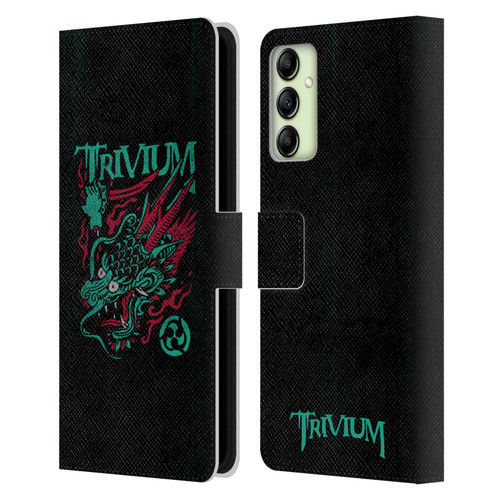 Trivium Graphics Screaming Dragon Leather Book Wallet Case Cover For Samsung Galaxy A14 5G
