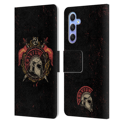 Trivium Graphics Knight Helmet Leather Book Wallet Case Cover For Samsung Galaxy A34 5G
