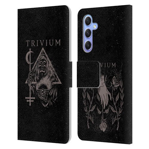 Trivium Graphics Reaper Triangle Leather Book Wallet Case Cover For Samsung Galaxy A34 5G