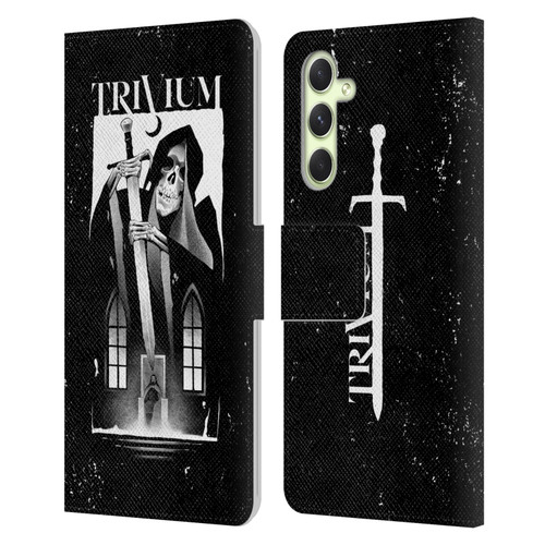 Trivium Graphics Skeleton Sword Leather Book Wallet Case Cover For Samsung Galaxy A54 5G