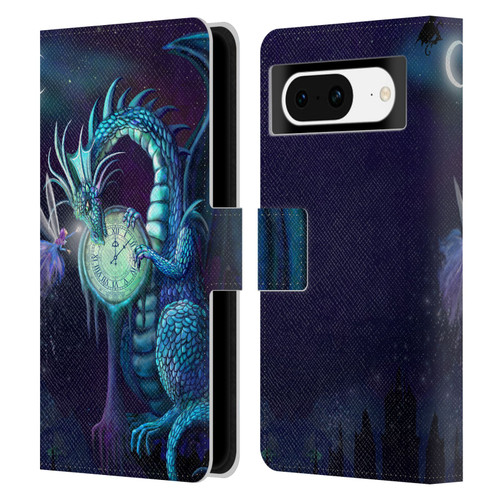 Rose Khan Dragons Blue Time Leather Book Wallet Case Cover For Google Pixel 8