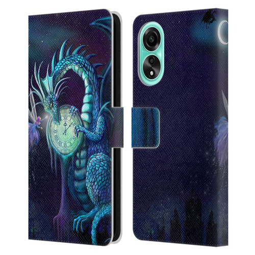 Rose Khan Dragons Blue Time Leather Book Wallet Case Cover For OPPO A78 4G