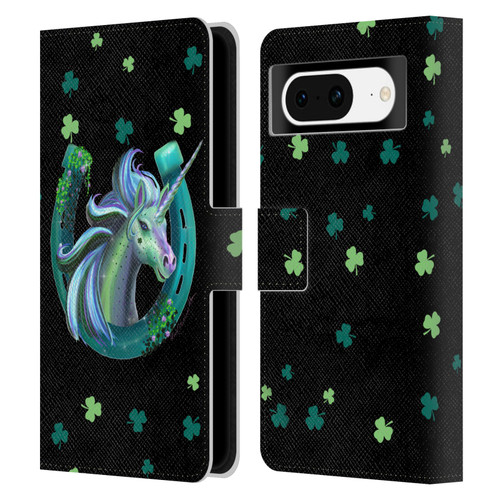 Rose Khan Unicorn Horseshoe Green Shamrock Leather Book Wallet Case Cover For Google Pixel 8