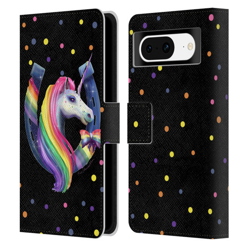 Rose Khan Unicorn Horseshoe Rainbow Leather Book Wallet Case Cover For Google Pixel 8