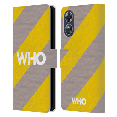 The Who 2019 Album Yellow Diagonal Stripes Leather Book Wallet Case Cover For OPPO A17