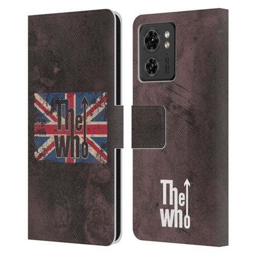 The Who Band Art Union Jack Distressed Look Leather Book Wallet Case Cover For Motorola Moto Edge 40