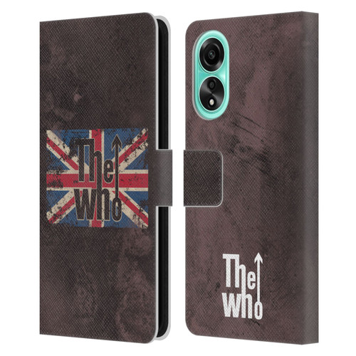 The Who Band Art Union Jack Distressed Look Leather Book Wallet Case Cover For OPPO A78 5G