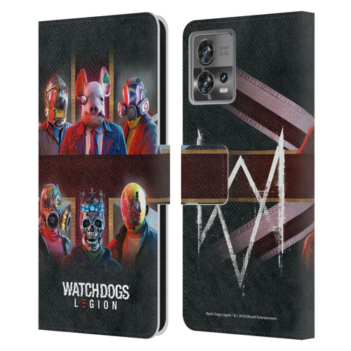 Watch Dogs Legion Artworks Flag Leather Book Wallet Case Cover For Motorola Moto Edge 30 Fusion