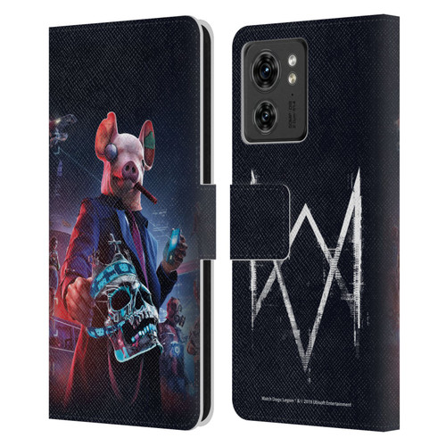 Watch Dogs Legion Artworks Winston Skull Leather Book Wallet Case Cover For Motorola Moto Edge 40