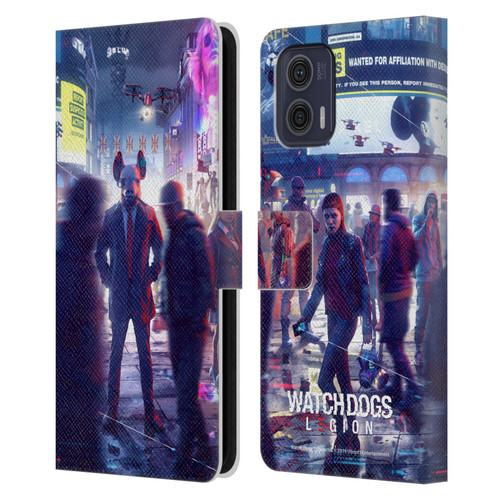 Watch Dogs Legion Artworks Winston City Leather Book Wallet Case Cover For Motorola Moto G73 5G