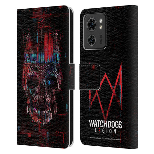 Watch Dogs Legion Key Art Skull Glitch Leather Book Wallet Case Cover For Motorola Moto Edge 40