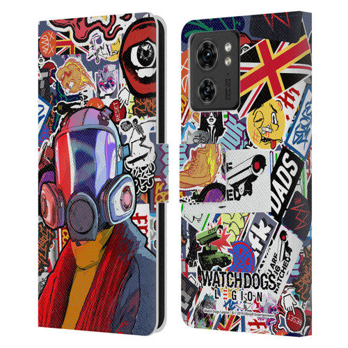 Watch Dogs Legion Street Art Granny Stickerbomb Leather Book Wallet Case Cover For Motorola Moto Edge 40